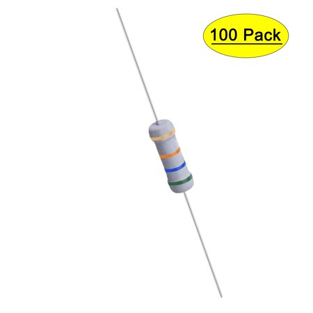 Uxcell 100Pcs 1W 1 Watt Metal Oxide Film Resistor Axile 56K Ohm ±5% Tolerance