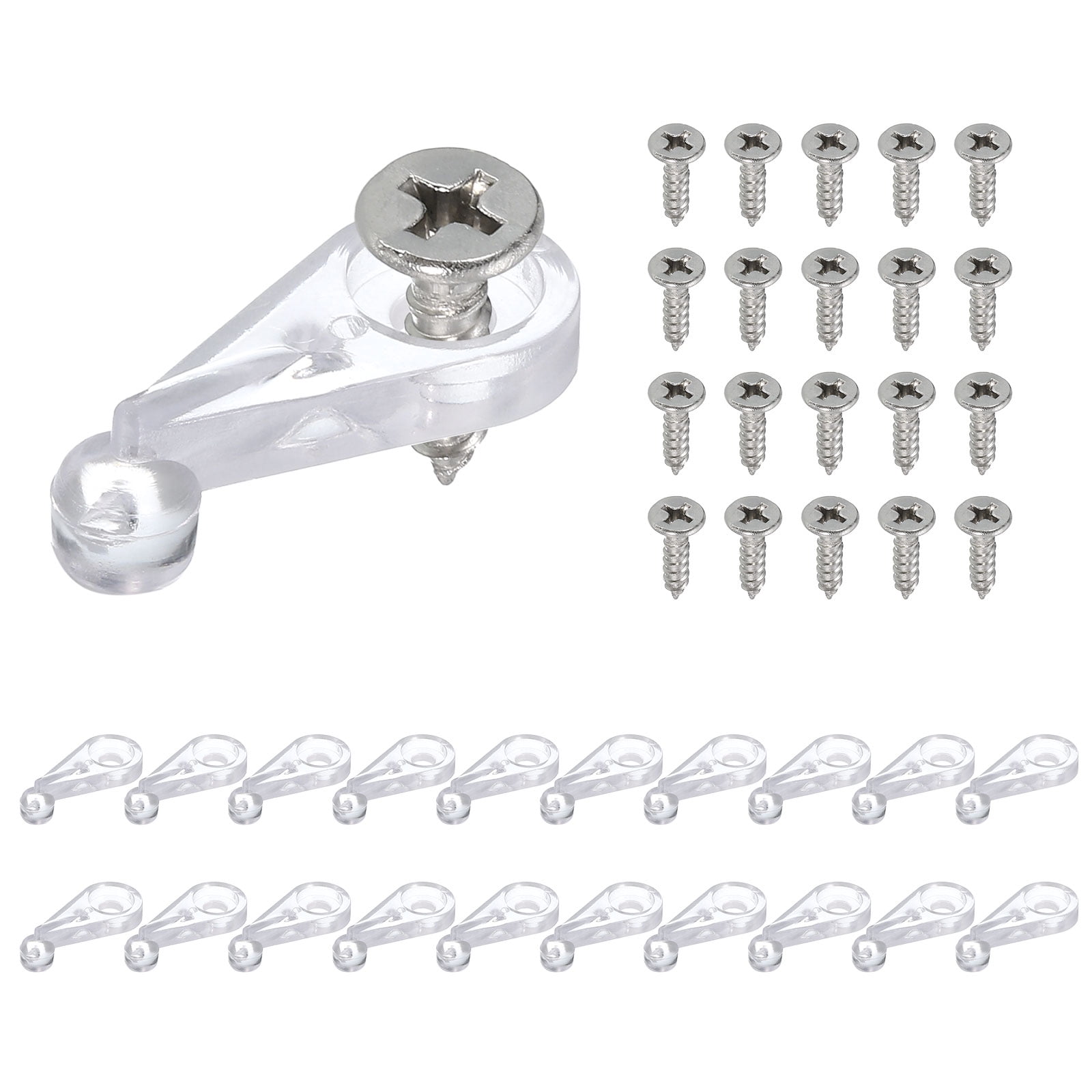 Uxcell 56Sets 25mm Plastic Glass Retainer Clips Kit for 8mm Thick Glass ...