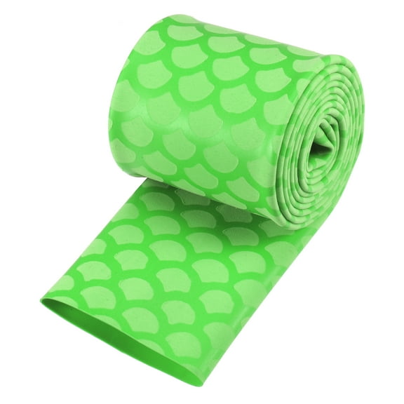 Uxcell 2.2 inch Flat Width 3.3ft Length 2:1 Rate Green Heat Shrink Wrap Tubing Sleeve for Fishing Rod Grips Handle