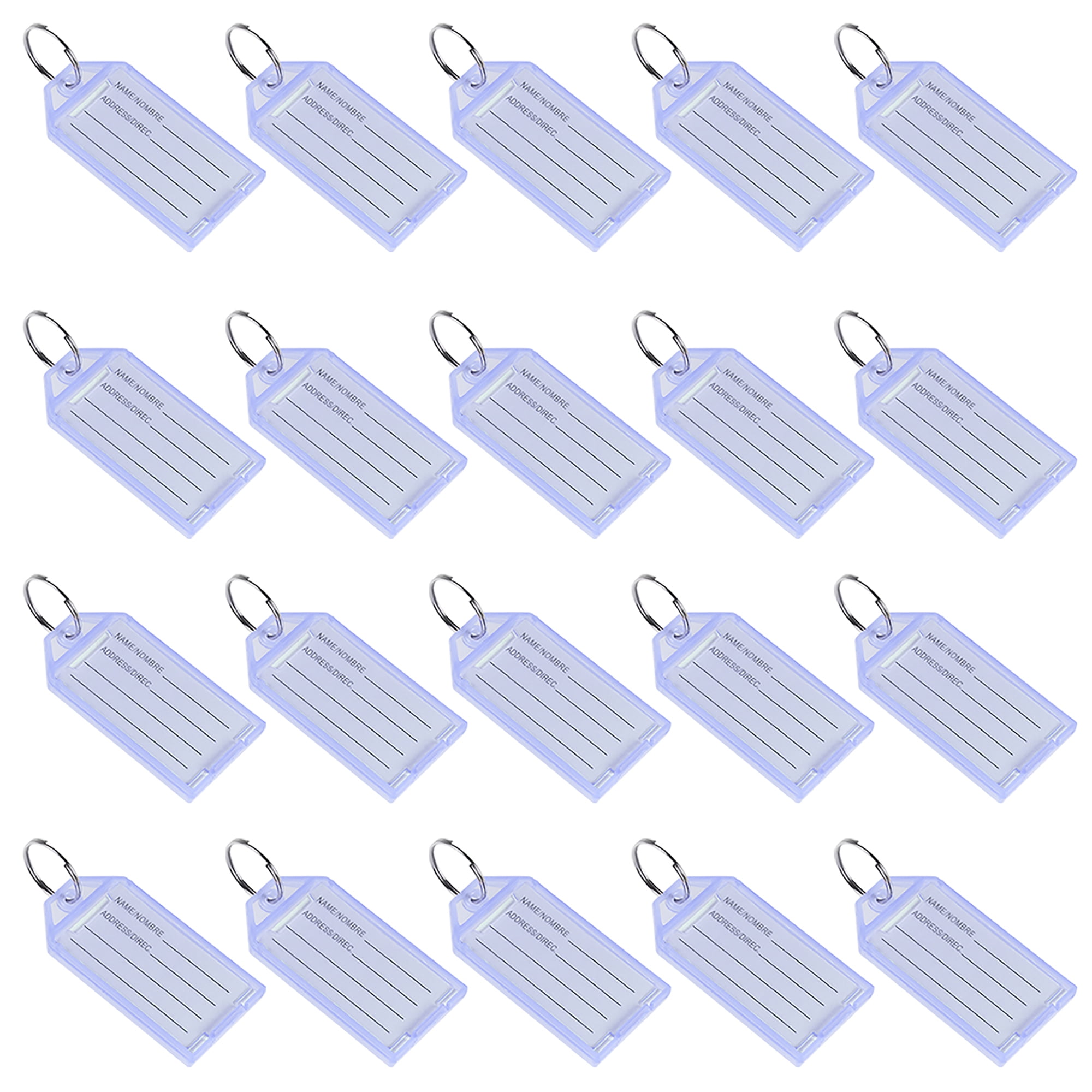 Uxcell 56x29mm Plastic Key Tags with Split Keyring Blue 20 Count ...