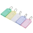 thumbnail image 1 of Uxcell 56x29mm Plastic Luggage Key Tag with Split Ring 5 Colors 20in1 Set, 1 of 6