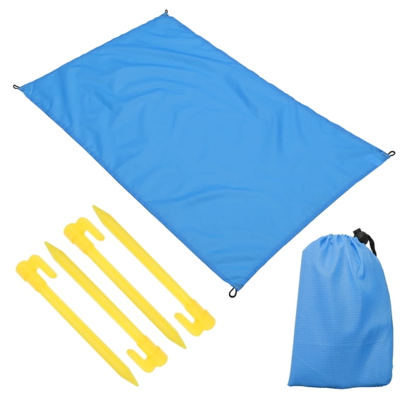 Uxcell 57" x 55" Beach Blanket Waterproof Picnic Mat with Carry Bag Sky Blue