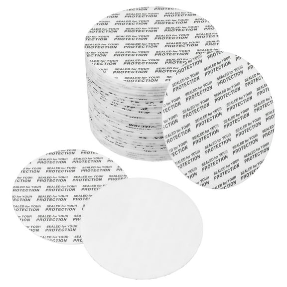 Uxcell 58mm/2.28"Foam Lid Liner, 80Pcs Adhesive Round PS Pressure Sensitive Seals, Cap Liners Resistant Tamper for Plastic Glass Jar Bottle Cap Canning Vials Seals