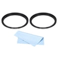 thumbnail image 1 of Uxcell 58mm-62mm Step Up Ring with Cleaning Cloth, 2 Pack Camera Lens Filter Adapter Ring, Black, 1 of 6