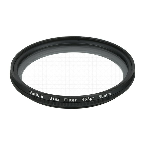 Uxcell 58mm Variable Star Filter, Starburst Lens Filter 4-8 Points Sparkle Effect Camera Lens Filters for Night Scenery Glassworks,1Pcs