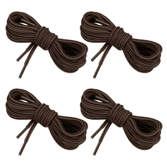 Uxcell 59.1 x 5/32 Inch Dual Colored Round Boot Laces Shoelaces, Dark Brown Coffee 4 Pairs
