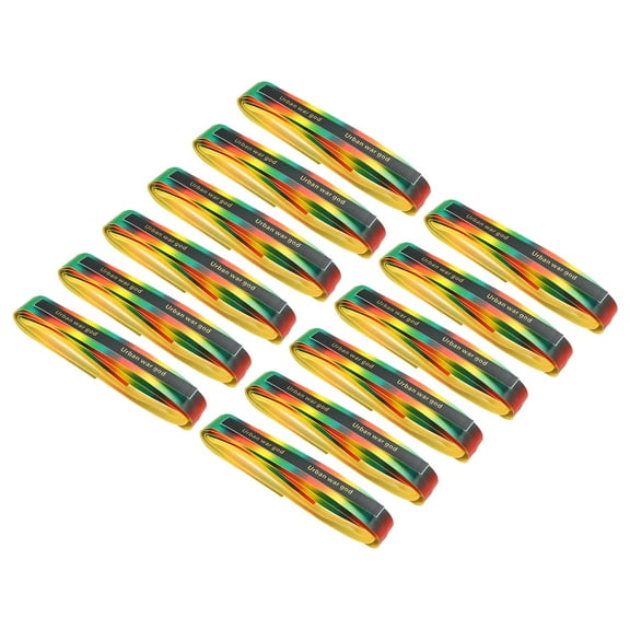 Uxcell 59" NonSlip PU Racket Overgrip Grip Tape with Damping Ridges, Rainbow Yellow, 12 Pack