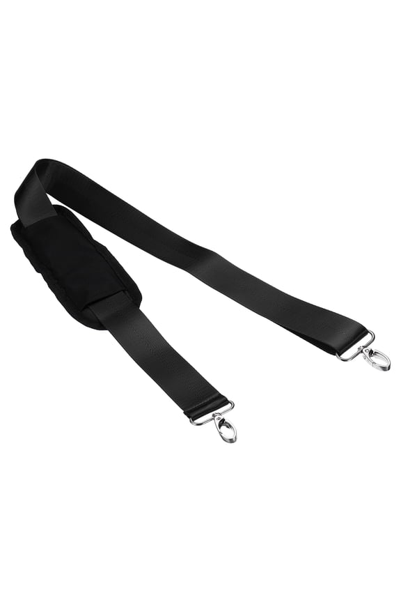 59" Shoulder Strap, 1.5" Width Nylon Adjustable Replacement Strap with Anti Slip Padded Swivel Hooks, Black