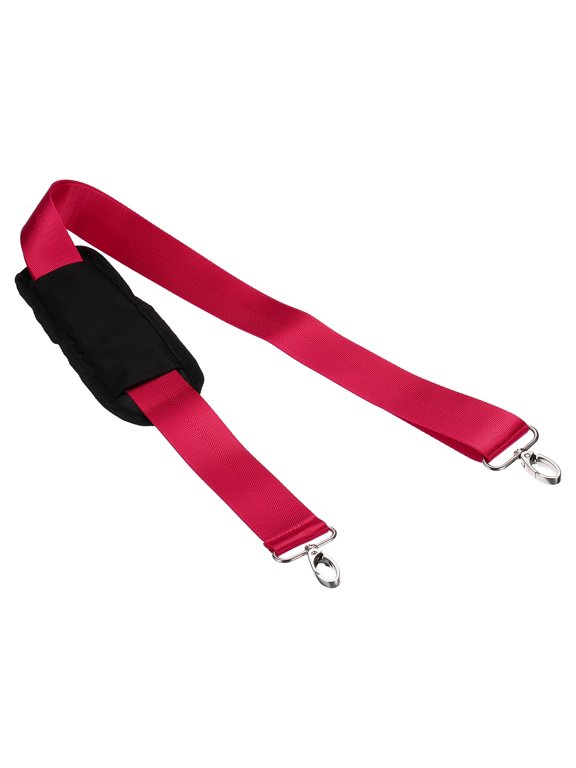 59" Shoulder Strap, 1.5" Width Nylon Adjustable Replacement Strap with Anti Slip Padded Swivel Hooks, Red