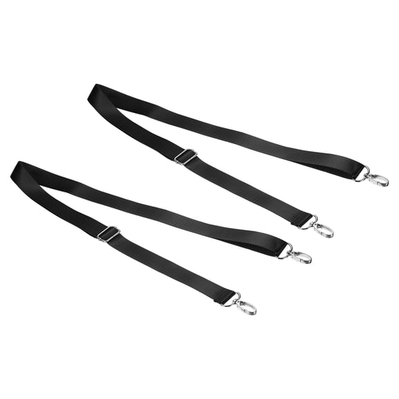 Uxcell 59" Shoulder Strap, 2 Pcs 0.98" Width Nylon Adjustable Replacement Strap with Metal Swivel Hooks, Black