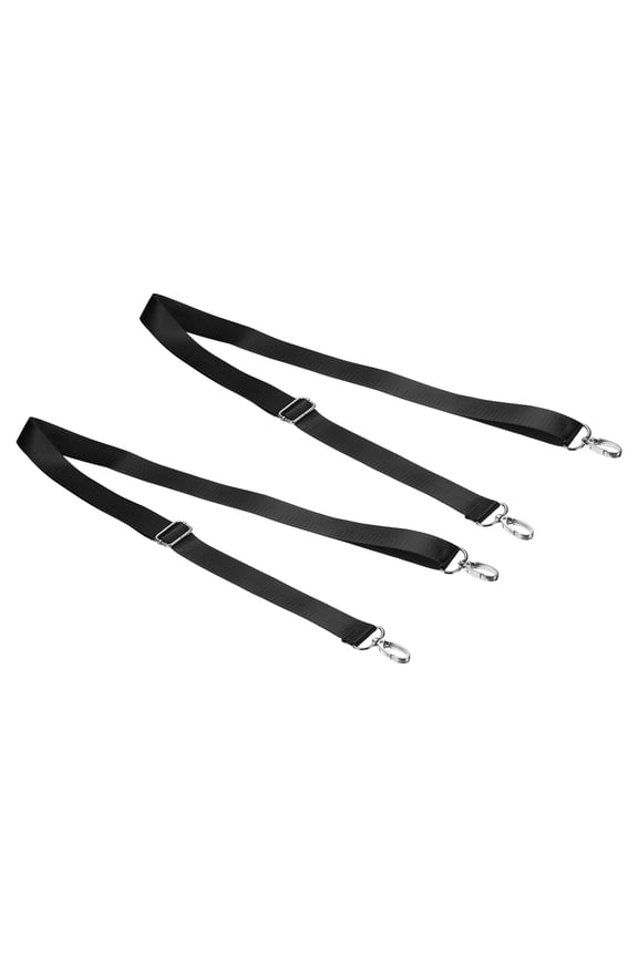 59" Shoulder Strap, 2 Pcs 0.98" Width Nylon Adjustable Replacement Strap with Metal Swivel Hooks, Black