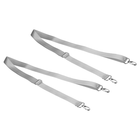 Uxcell 59" Shoulder Strap, 2 Pcs 0.98" Width Nylon Adjustable Replacement Strap with Metal Swivel Hooks, Grey