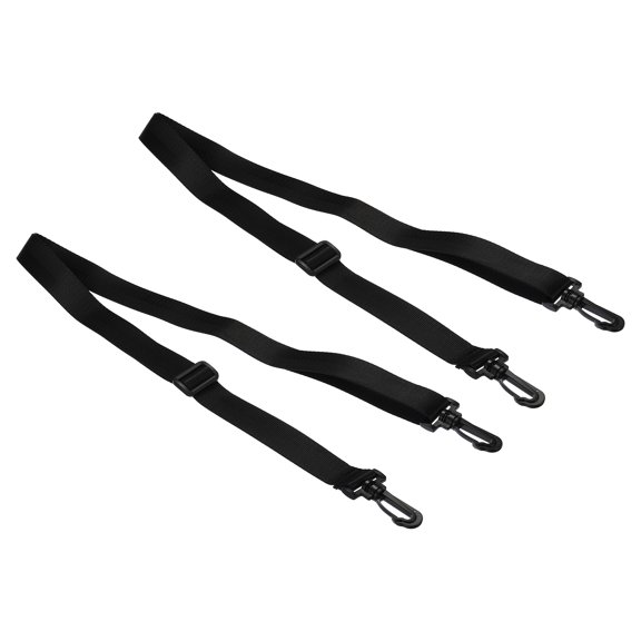 Uxcell 59" Shoulder Strap, 2 Pcs 0.98" Width Nylon Adjustable Replacement Strap with Plastic Swivel Hooks, Black