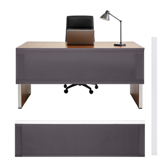 Uxcell 59x16 Inch Under Desk Privacy Panel, Under Desk Privacy Curtain Skirt Modesty Closet Cabinet Short Curtains with Hook & Loop Tape for Office Workstation Home Kitchen, Lavender Gray