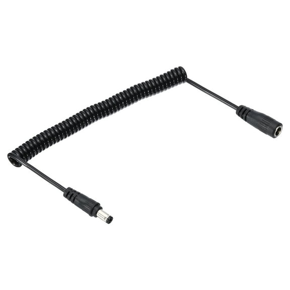 Uxcell 5Ft 5.5mm x 2.5mm Male to Female DC Power Cable, Wire Adapter Coiled Extension Cable Cord