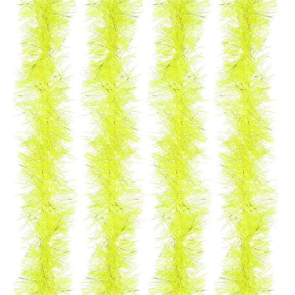 Uxcell 5Ft Feather Boa, 4Pcs Artificial Fluffy Feather Boas Party Decorations for DIY Crafts, Wedding Costume, Christmas, Concert, Halloween, Home Decor, Fluorescent Yellow