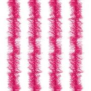 Uxcell 5Ft Feather Boa, 4Pcs Artificial Fluffy Feather Boas Party Decorations for DIY Crafts, Wedding Costume, Christmas, Concert, Halloween, Home Decor, Rose Red