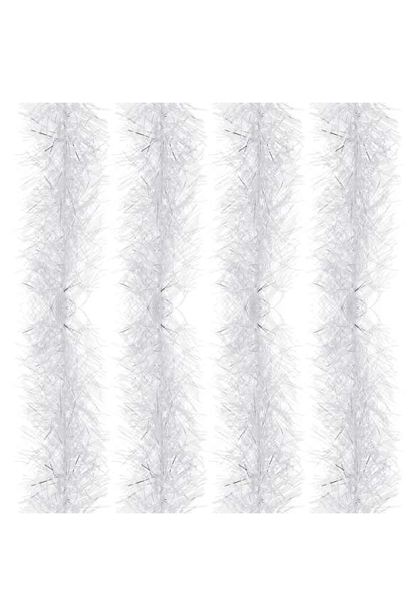 5Ft Feather Boa, 4Pcs Artificial Fluffy Feather Boas Party Decorations for DIY Crafts, Wedding Costume, Christmas, Concert, Halloween, Home Decor, White