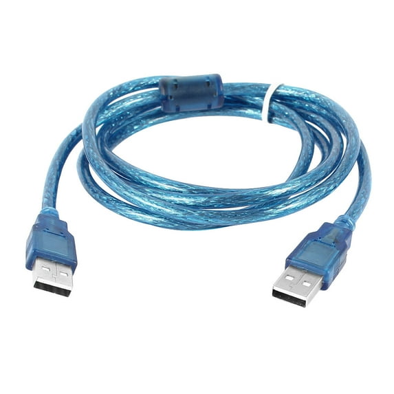 Uxcell 5Ft Long USB 2.0 Male to Male M/M Computer Cable Connector Blue Plastic