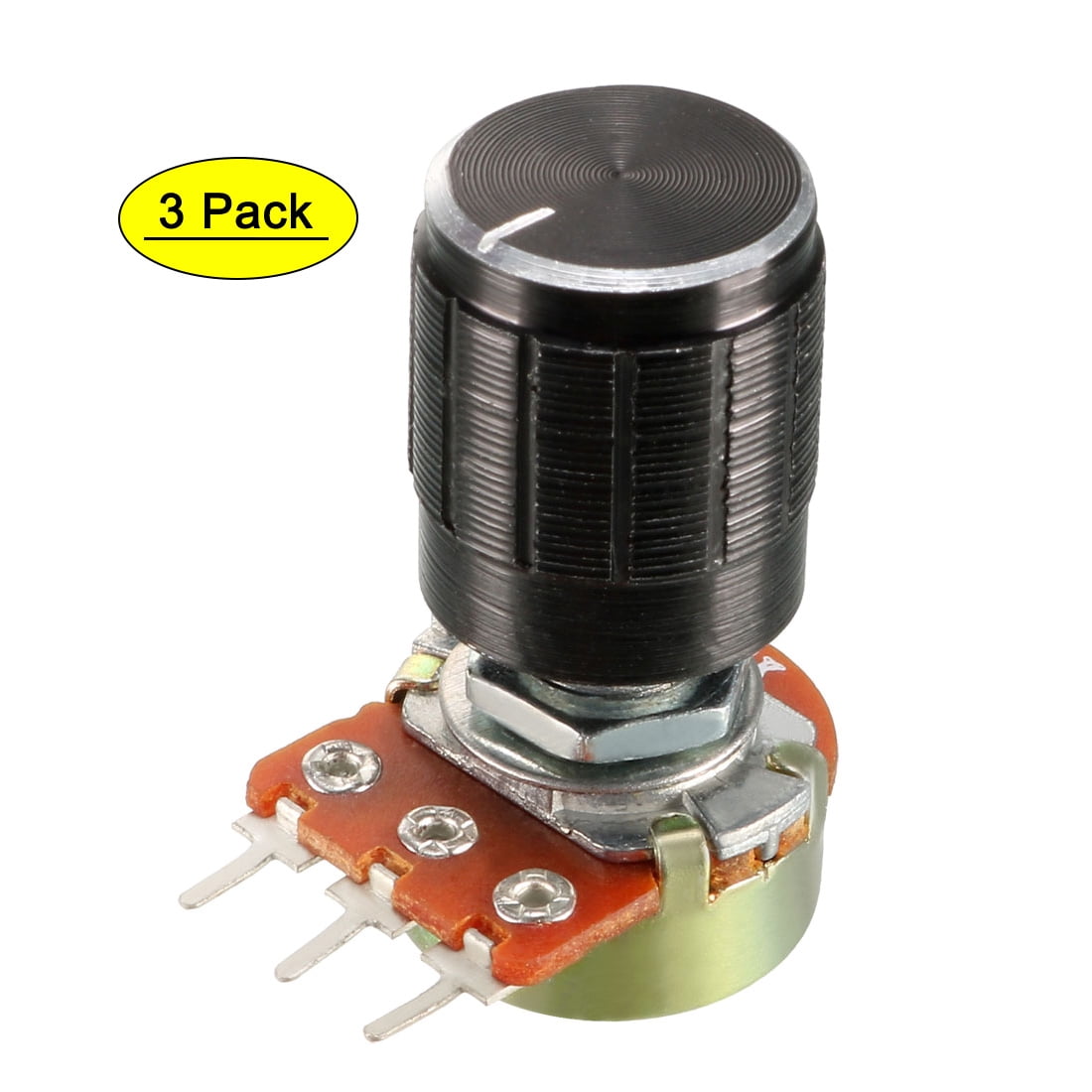 Uxcell 5K Ohm Variable Resistors Rotary Carbon Film Taper Potentiometer ...