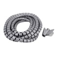 thumbnail image 1 of Uxcell 5M 20mm Flexible Cable Organizer Spiral Tube Wire Wrap Manage with Clip Gray, 1 of 3