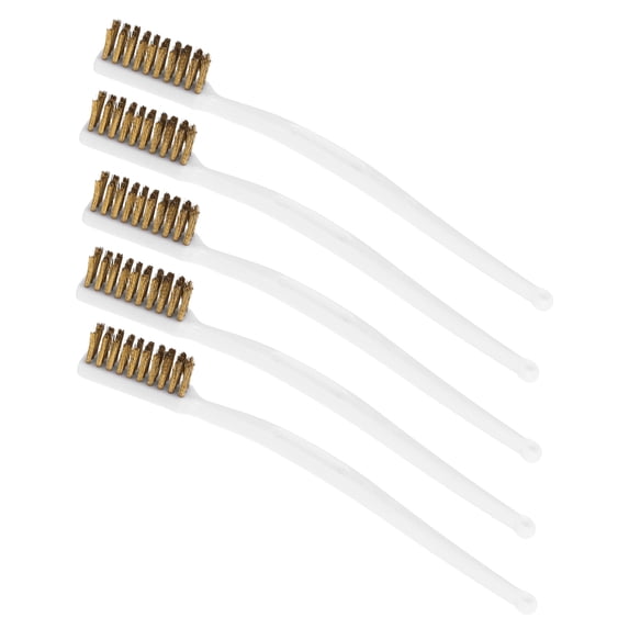 Uxcell 5PCS 3D Printer Nozzle Brush Brass Wire Toothbrush White 3D Printer Nozzle Cleaning Tool Hot End Cleaning Toothbrush