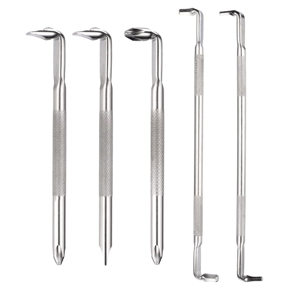 Uxcell 5PCS Offset Screwdriver Set PH2/PH2 SL6/SL6 PH2/SL6 H2.5/H3 H4/H5 Right Angle 90 Degree Screw Driver Double Ended L&Z-type Hand Tool for Repair, Silver