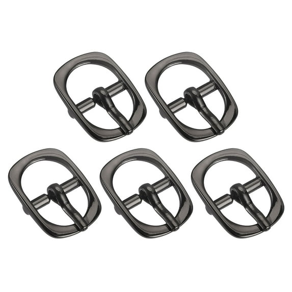 Uxcell 5Pack 0.5" Single Prong Belt Buckle Oval Center Bar Buckles for Leather Craft, Dark Grey