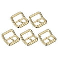 thumbnail image 1 of Uxcell 5Pack 0.94" Single Prong Belt Buckle Square Center Bar Buckles for Leather Craft, Gold, 1 of 7
