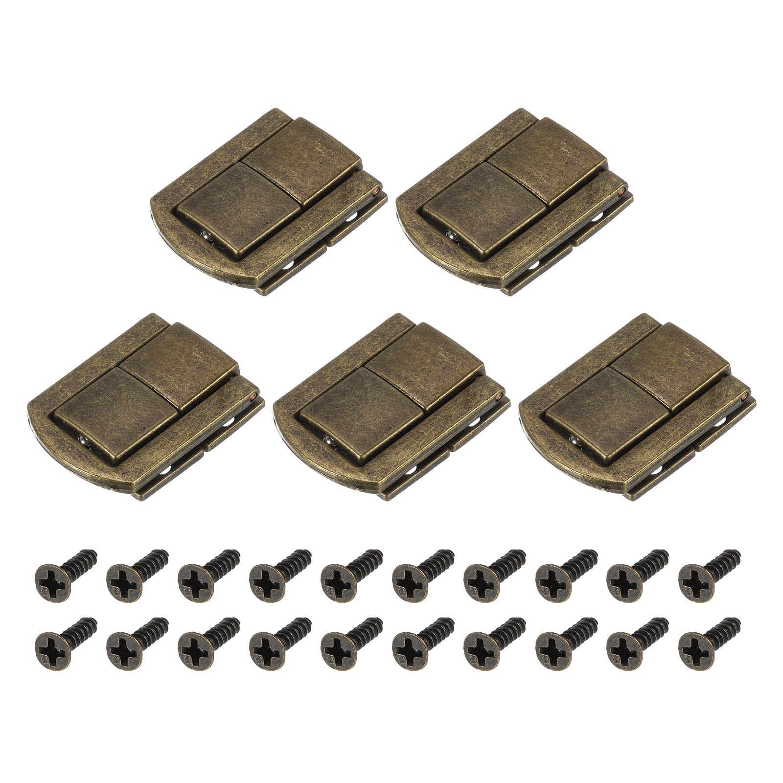 Yinpecly 10-Pack Toggle Catch Latch - 1.46" X 1.02", Antique Yellow Bronze Tone, For Trunk, Chest, Suitcase