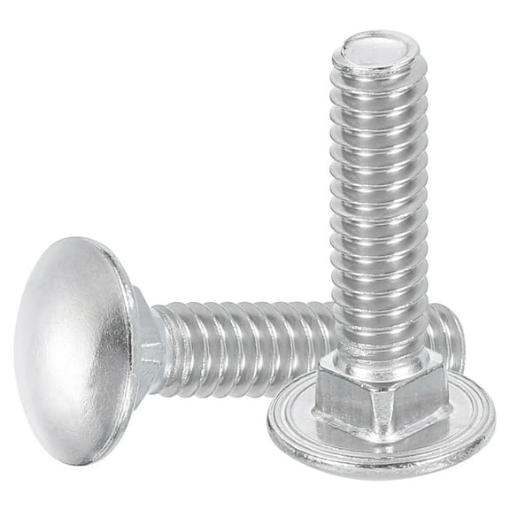 Uxcell 5Pack 1/4"-20x2-1/2" Stainless Steel Carriage Bolts Round Head Square Neck, Silver
