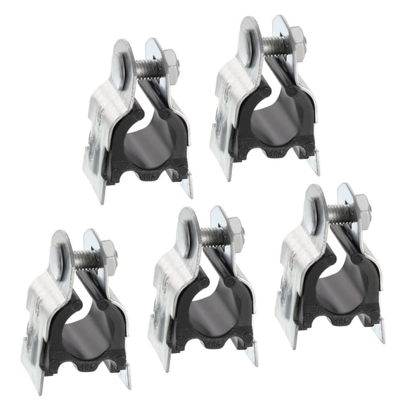 Uxcell 5Pack 13/16" Rubber Cushion Strut Clamp Rigid Steel Pipe Clamp for Tube Pipe