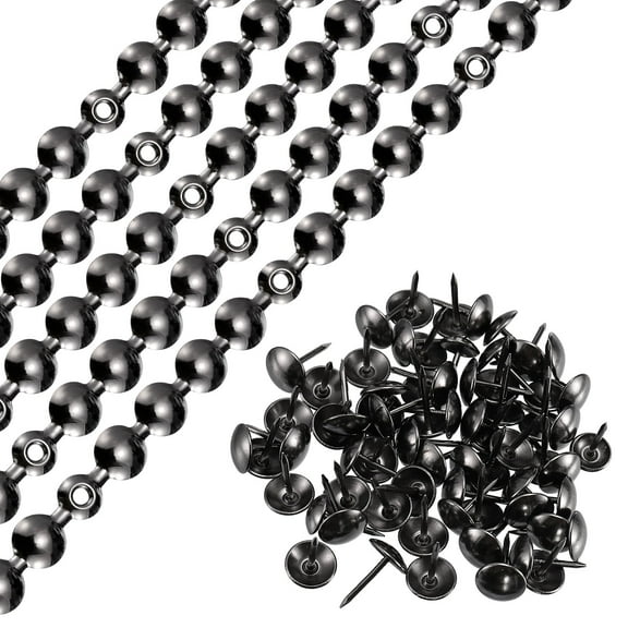 Uxcell 5Pack 1Meter Glossy Upholstery Tacks Strips Trim Sofa Decorative Nails, Gray