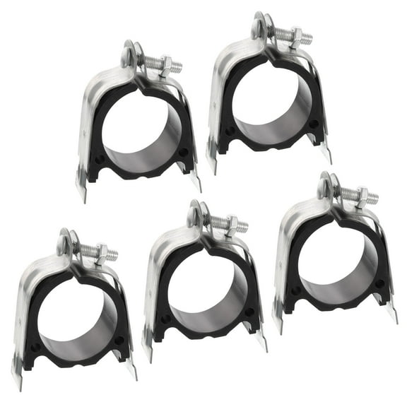 Uxcell 5Pack 2-1/2" Rubber Cushion Strut Clamp Rigid Steel Pipe Clamp for Tube Pipe