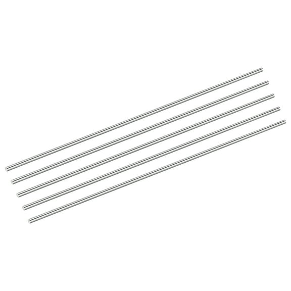 Uxcell 5Pack 304 Stainless Steel Rods, 5.5mm x 407mm Metal Solid Shaft Round Rod Lathe Bar Stock for Model Plane Cars Ship DIY Craft Metal Working