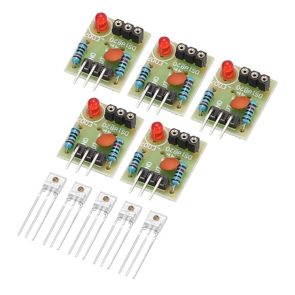 Uxcell 5Pack Laser Sensor Receiver Module Non-Modulator Tube Laser Receiver Output High Level