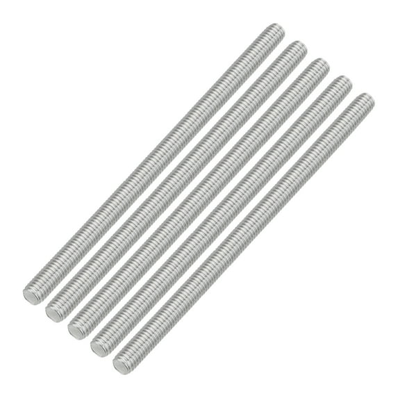 Uxcell 5Pack M8 x 140mm 1.25mm Pitch 304 Stainless Steel Fully Threaded Rod Bar Studs
