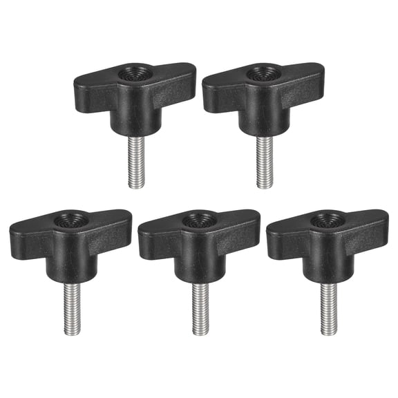 Uxcell 5Pcs Metric 304 Stainless Steel Clamping Screw Knob T Shape Thumb Screws M5x20mm