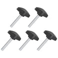 thumbnail image 1 of Uxcell 5Pack Tee Wing Knobs Thumb Screws, M6 x 40mm Clamping Screw Knob 36mm Dia., Black, 1 of 6