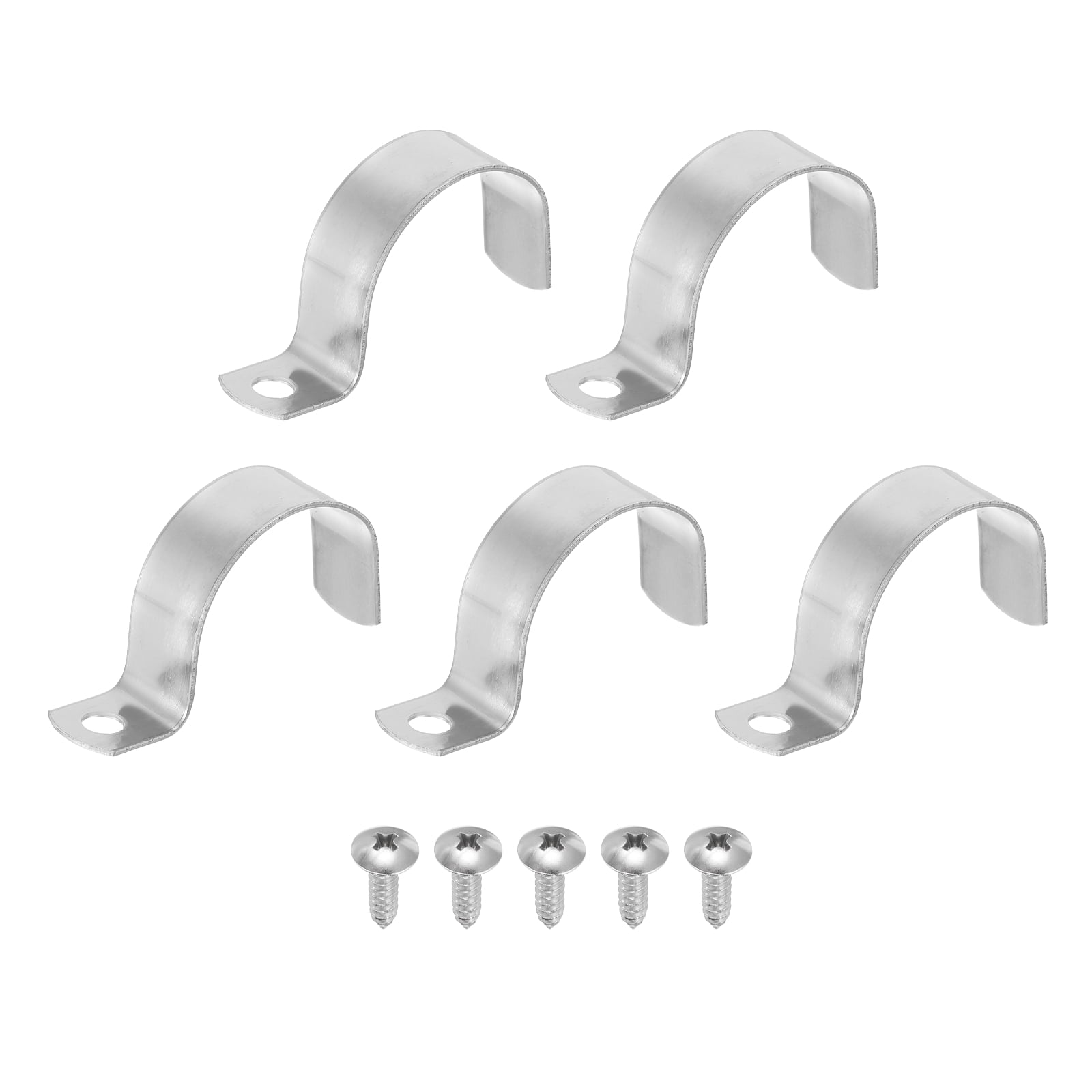 Uxcell 5Pcs 1.7" Pipe Strap, 1 Hole Pipe Clamp 304 Stainless Steel ...