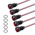 thumbnail image 1 of Uxcell 5Pcs 12mm Indicator Light,110V-220V AC/DC LED Plastic Shell Signal Lamp Waterproof IP67,Red, 1 of 6