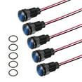 thumbnail image 1 of Uxcell 5Pcs 12mm Indicator Light,12V-24V AC/DC LED Plastic Shell Signal Lamp Waterproof IP67,Blue, 1 of 6
