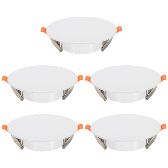 Uxcell 5Pcs 135mm/5.3" Round Ceiling Cover Plate, LED Downlight Hole Trim Wall Hole Spring Mount Decorative Flat Cap Access Panel for 3.3-4.9 Inch Ceiling or Wall Openings, Matte White