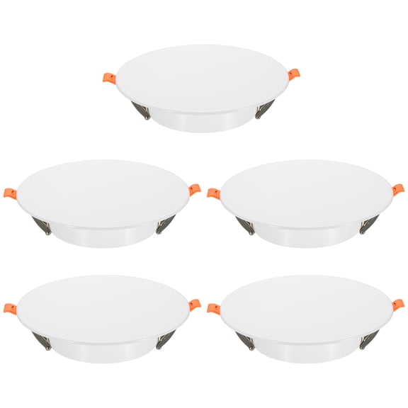 Uxcell 5Pcs 185mm/7.3" Round Ceiling Cover Plate, LED Downlight Hole Trim Wall Hole Spring Mount Decorative Flat Cap Access Panel for 4.9-6.9 Inch Ceiling or Wall Openings, Matte White