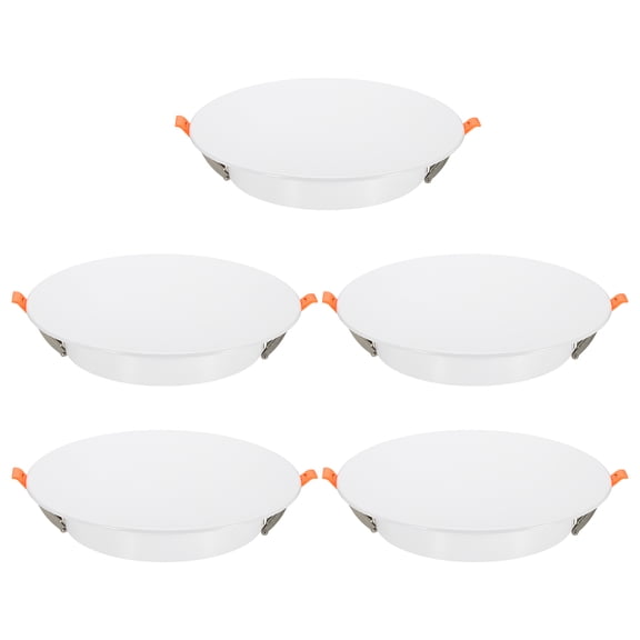 Uxcell 5Pcs 230mm/9.1" Round Ceiling Cover Plate, LED Downlight Hole Trim Wall Hole Spring Mount Decorative Flat Cap Access Panel for 6.9-8.5 Inch Ceiling or Wall Openings, Matte White