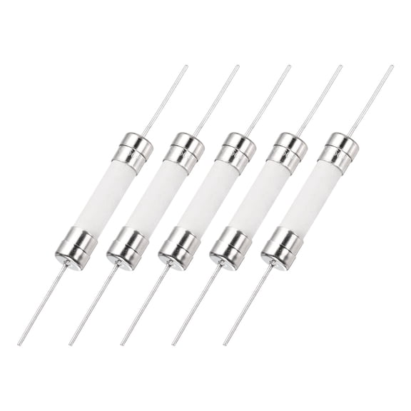 Uxcell 5Pcs 250V 8A Fast Blow Fuse, 6 x 30mm Mini Axial Ceramic Fuses for Holiday String Light LED Decor Electronics Equipment