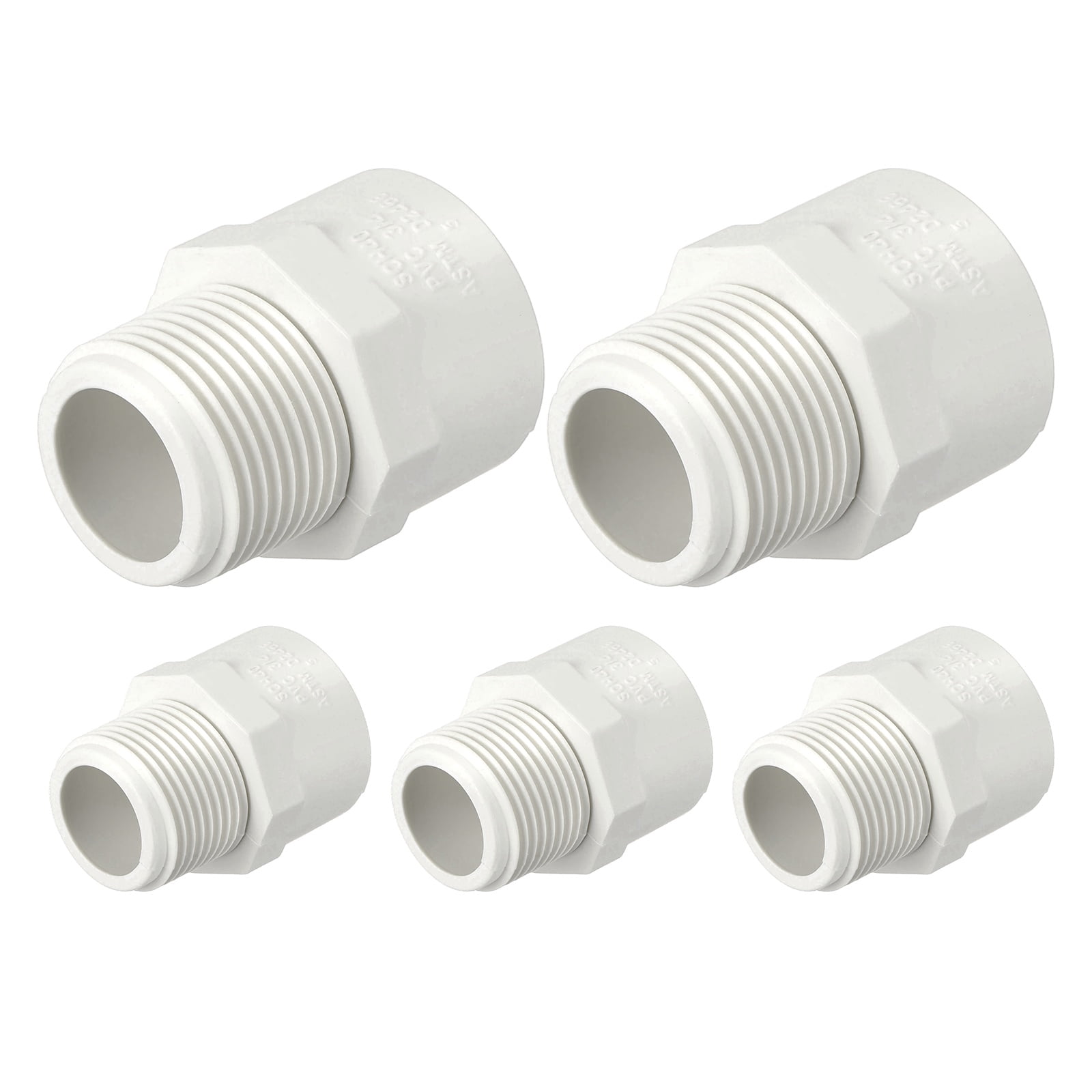 Uxcell 5Pcs 3/4" Pipe Fitting, SCH40 (Male Thread x SOC) NPT Male ...
