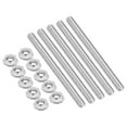 thumbnail image 1 of Uxcell 5Pcs 3/8"-16x90mm Threaded Rods with Hex Nuts, 304 Stainless Steel Fully Threaded Rod Right Hand Threads with 10Pcs Flange Nut for Clamps Hangers U-Bolt, Silver Tone, 1 of 7