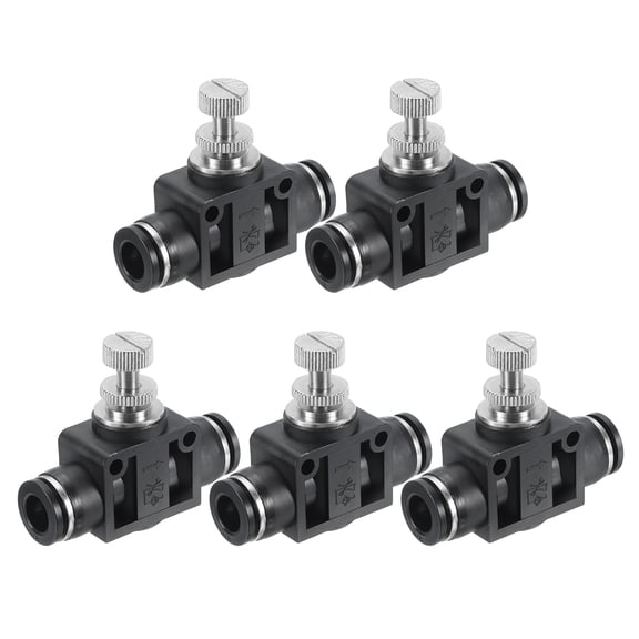 Uxcell 5Pcs 3/8" Pneumatic Ball Valve SA Union Straight Flow Control Valve