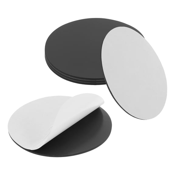 Uxcell 5Pcs 3.9'' x 0.09'' Round Magnets Dots with Adhesive Backing, Rubber Magnets Stickers Self Adhesive Magnetic Discs for Fridge Whiteboard DIY Craft Office Classroom Home